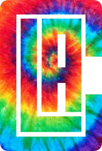 Los Angeles Clippers rainbow spiral tie-dye logo vinyl decal